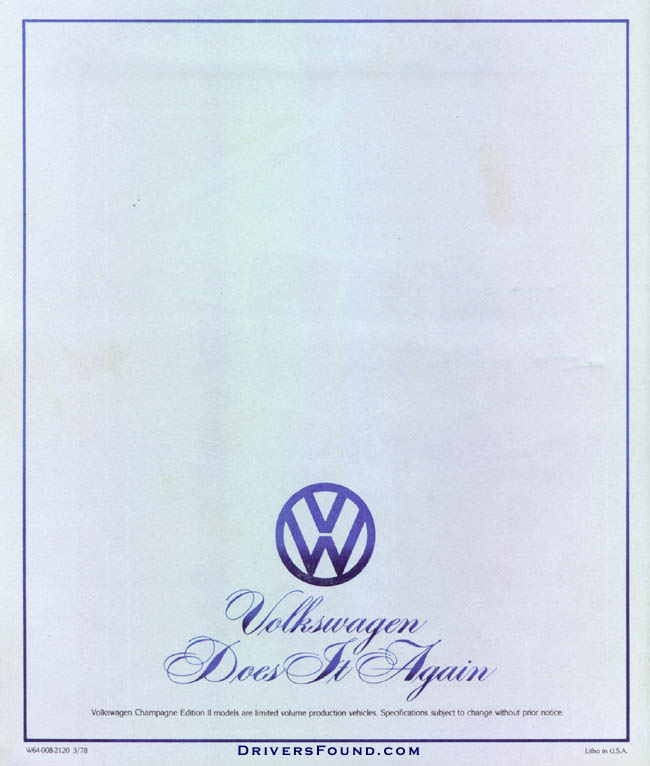 1978 VW Scirocco Brochure