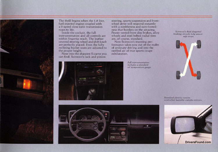 1985 VW Scirocco Brochure