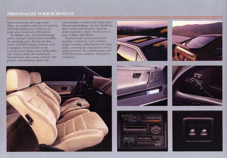 1985 VW Scirocco Brochure