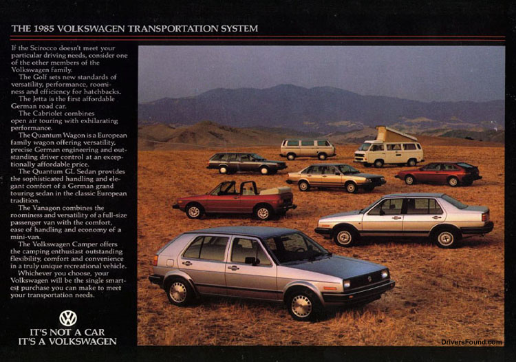 1985 VW Scirocco Brochure